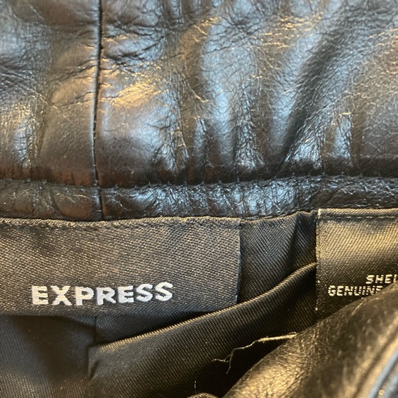 Black leather flat front pant ! - Picture 5 of 5